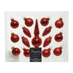 Набор игрушек на елку Kaemingk микс 15 шт красный