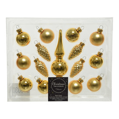 Набор игрушек на елку Kaemingk микс 15 шт золото