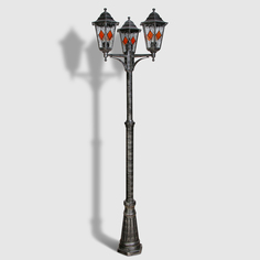 Светильник напольный Amber Lamp 9003B садовый, черное серебро