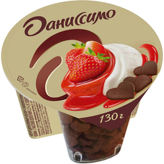 Йогурт Даниссимо Делюкс с клубничным конфи и печеньем 2.3%, 130 г