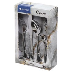 Набор столовых приборов нержавеющая сталь, 24 предмета, Daniks, Opera