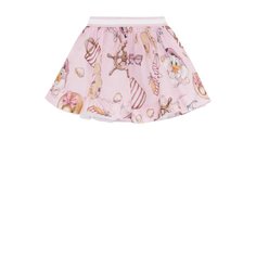 Хлопковая юбка с принтом и эластичным поясом Monnalisa