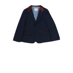 Однобортный пиджак с контрастной отделкой Gucci