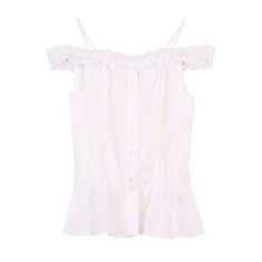 Хлопковый топ с кружевной отделкой на тонких бретельках Designers, Remix girls