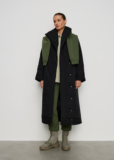 Пальто-халат NICEONE [Черный, S]