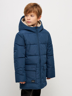 Зимний стеганый пуховик для мальчика (синий, 128) Sela