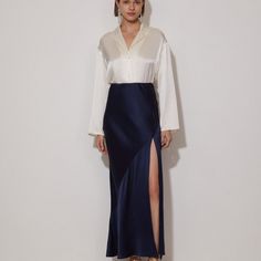 Юбка из шелка Mulberry с разрезом 12 STOREEZ