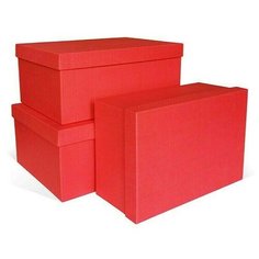 Коробка подарочная РутаУпак Рогожка, красная, 320 х 230 х 135 мм