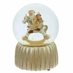 Фигурка декоративная в стеклянном шаре с музыкой Remeco Дед Мороз, 9 х 9 х 15 см