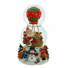 Фигурка декоративная в стеклянном шаре с музыкой Remeco Дед Мороз, 11,5 х 11 х 21 см