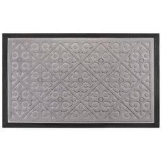Коврик придверный, 45х75 см, прямоугольный, серый, Velour, Sunstep, 37-944 Vortex