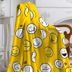 Плед детский 150х200 см, 100%пэ, Павлинка, Смайлики, желтый