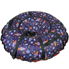 Санки-ватрушка Дизайн+, 100 см, 120 кг, с буксировочным тросом, с ручками, с молнией, УВ-дизм-1_CSE60376-4