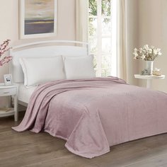 Плед 2-спальный, 180х200 см, велсофт жаккард, 100% полиэстер, Silvano, пудра, SP-295