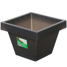 Кашпо пластик, 1.5 л, черный гранит, Darel, Квадро, 50701