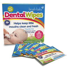 Салфетки для полости рта BRUSH-BABY Салфетки влажные детские для зубов и ротовой полости New 28