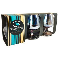 Бокалы в наборах набор бокалов GLASSTAR Васильковый 3шт. 410мл коньяк стекло