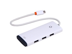 Хаб USB Baseus Lite Series 4-Port Type-C - 4xUSB 25cm White WKQX030302
