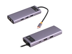 Хаб USB Baseus Metal Gleam Series 7-in-1 Multifunctional Type-C HUB Docking Station Gray WKWG040113