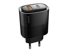 Зарядное устройство Pero TC11 USB-A QC3.0 + USB-C PD45W Black ПЕРО