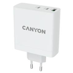 Зарядное устройство сетевое CANYON Wall charger 1 x USB-A, 2 x USB-C 140W, 140Вт, белый