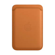Чехол-бумажник Apple MagSafe, цвет: золотистая охра, кожа