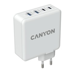 Зарядное устройство сетевое CANYON GAN 100W, 100Вт, белый
