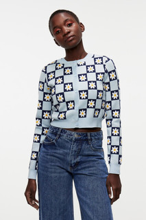 Кардиган вискозный укороченный с цветочным принтом Befree