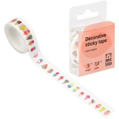 Клейкая лента декоративная Meshu Ice cream, 1,5 см х 3 м