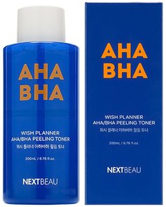 Отшелушивающий пилинг-тонер NEXTBEAU с AHA/BHA кислотами для проблемной кожи, 200мл
