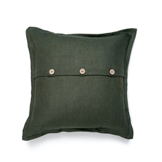 Декоративная подушка Linen Love Тимьян тёмно-зелёная 45х45 см