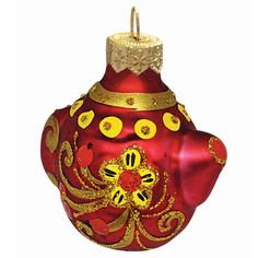 Елочное украшение Коломеев "Чайник", в подарочной упаковке, h-6 см