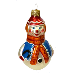 Елочное украшение Коломеев "Снеговик с шарфом", серия "ВС", в подарочной упаковке, h-11 см