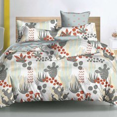 Постельное белье евростандарт, простыня 220х240 см, 2 наволочки 50х70 см, пододеяльник 200х220 см, Cleo, поплин, коллекция Pure Cotton, 32/219-PC