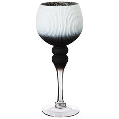 Подсвечник декоративный стекло, 1 свеча, 10х30 см, черный, Lefard, 185-301