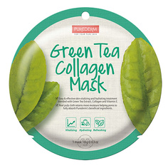 Маска для лица PUREDERM Маска коллагеновая регенерирующая с экстрактом зеленого чая Green Tea Collagen Mask