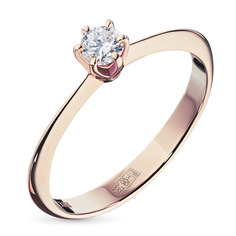 Кольцо из красного золота с бриллиантом э0201кц10151400 ЭПЛ Даймонд