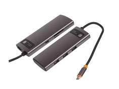 Хаб USB Baseus Metal Gleam Series 6-in-1 Type-C - 3xUSB3.0+ HDMI+PD+RJ45 Grey WKWG030213