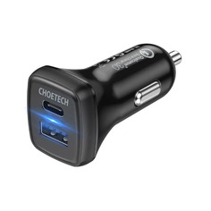 Автомобильное зарядное устройство Choetech TC0005 (USB, USB Type-C), чёрный