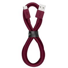 Кабель VLP Nylon Cable USB-USB Type-C 1.2 м, марсала