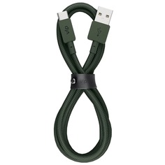 Кабель VLP Nylon Cable USB-USB Type-C 1.2 м, тёмно-зелёный