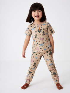 Пижама с принтом для девочек (принт, 92-98) Sela