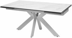 Стол BELLUNO 160 MARBLES KL-99 Белый мрамор матовый, итальянская керамика/ белый каркас Bravo
