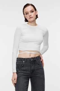 Лонгслив облегающий укороченный с завязками на талии Befree