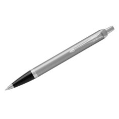 Ручка шариковая Parker IM Essential Stainless Steel CT, серебристая, синие чернила, 1,0 мм