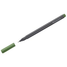 Ручка капиллярная Faber Castell Grip Finepen оливковая, 0,4 мм, трехгранная
