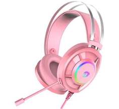 Наушники Dareu EH469 Pink (розовый), пара кошачьих ушек в комплекте RGB 2.4м