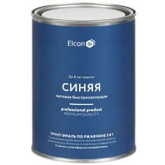 Грунт-эмаль Elcon, 3в1 матовая, по ржавчине, синяя, RAL 5005, 0.8 кг