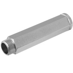 Удлинитель сантехнический, 1/2, никель, латунь, внутренняя/наружная, 100 мм, шестигранный, MPF, ИС.072630