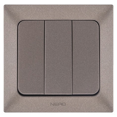 Выключатели встраиваемые выключатель 3-клавишный NE-AD Aras металлик мокка